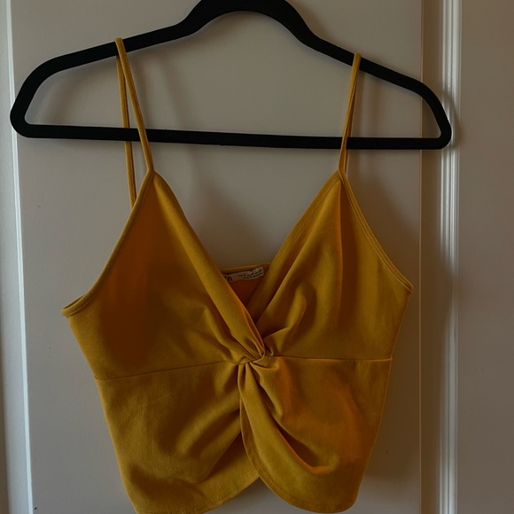 Zara Tops Zara Mustard Yellow Crop Top Poshmark